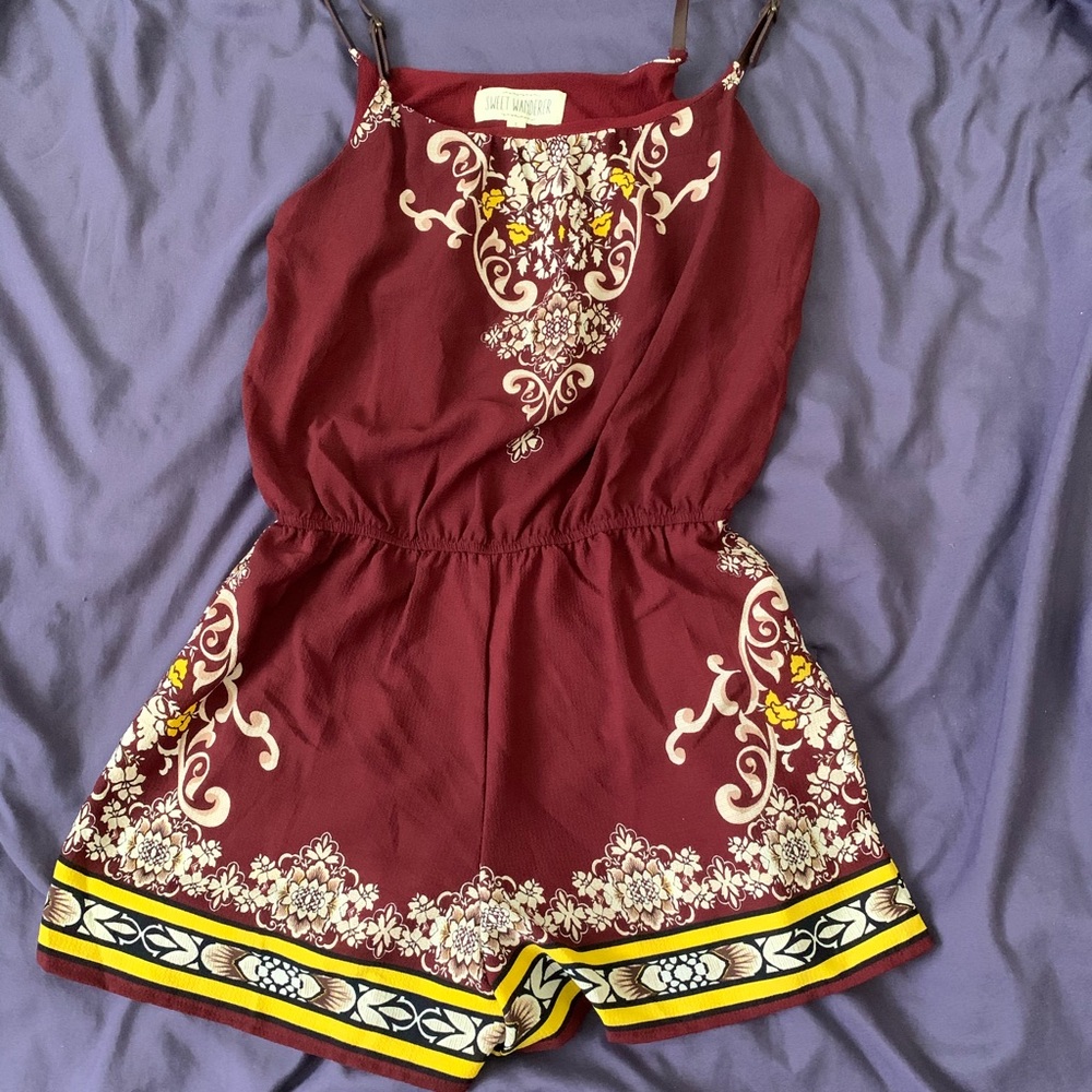 Romper w leather straps